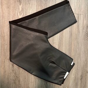 Calvin Klein Black Stretch Leather Leggings